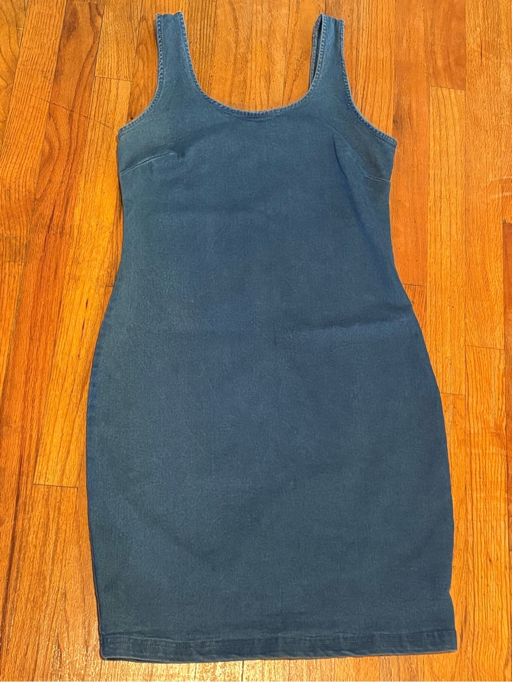 Sleeveless Dark Denim Bodycon Dress L